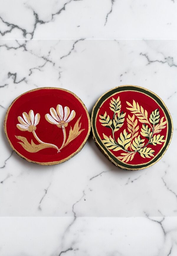 Hand painted wooden coasters